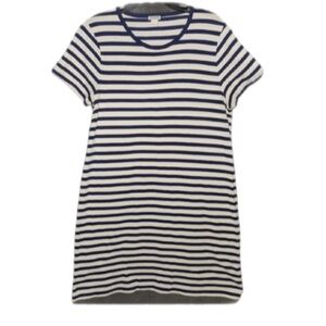 J. Crew Navy and White Striped Short Sleeve Mini Dress Size Large